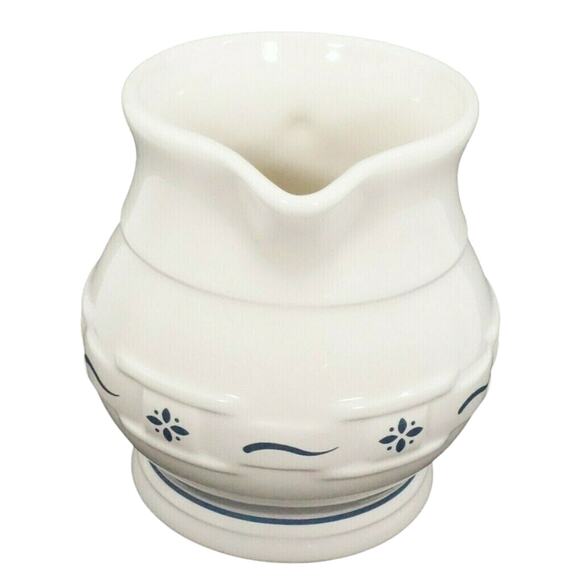 Longaberger Pottery Woven Traditions Classic Blue Juice Pitcher 1 Quart 5.5" - Picture 5 of 8